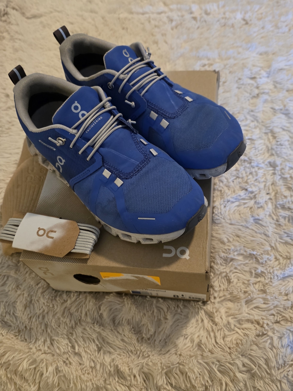 On Running Cloud 5 Waterproof Athletic Shoes - Cobalt Blue - Size 8 Women